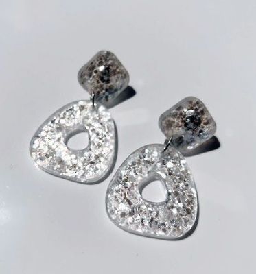 Maia Earring - Silver Glitter