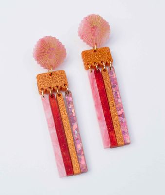 Goddess Earring - Coral