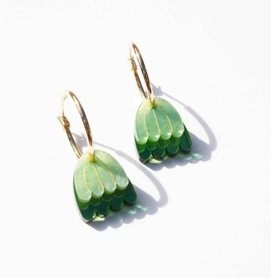 Palm Earring - Sea Green