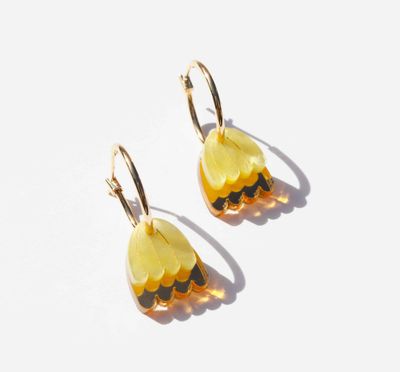 Palm Earring - Yellow