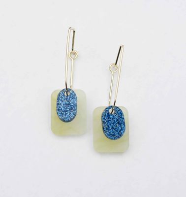 Bella Earring - Lime/Cobalt