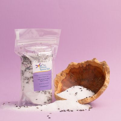 600g of Natural Epsom Salt with Organic Lavender RELAXING AND CALMING