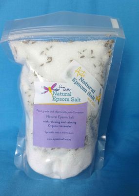 600g of Natural Epsom Salt with Organic Lavender RELAXING AND CALMING