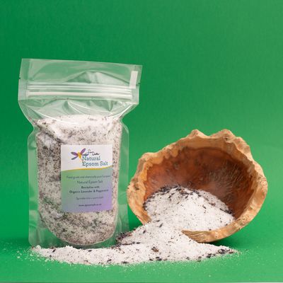 600g of Natural Epsom Salt with Organic Lavender &amp; Peppermint REVITALISE