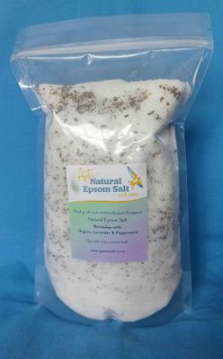 4.0.-   600g of Natural Epsom Salt with Organic Lavender &amp; Peppermint REVITALISE
