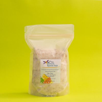 750g compostable bag of Natural Epsom Salt with Organic Juniper &amp; Lime Blossom GIN N TONIC