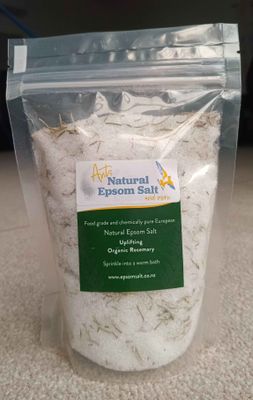 4.6.-  600g of Natural Epsom Salt with Organic Rosemary UPLIFTING