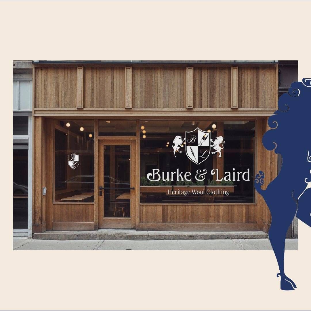 Burke and Laird heritage wool clothing logo design and brand identity — graphic design by Scooch Marketing Canterbury