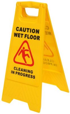 Wet Floor Sign, Cleaning in Progress Yellow