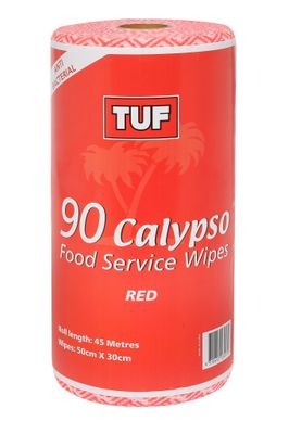 Edco Tuf Calypso Food Service Wipes Roll (Red)
