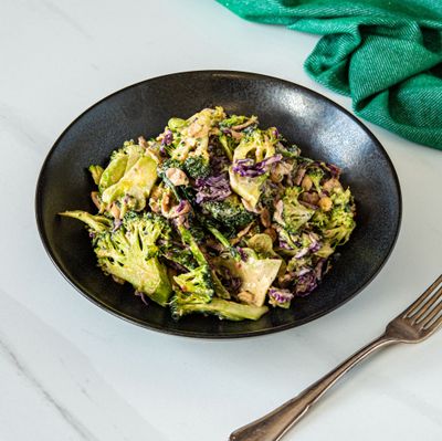 Broccoli, Bacon and Cashew with Red Pepper Mayo