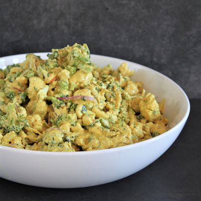Satay Cauliflower and Broccoli Salad