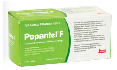 Popantel F Allwormer for Small Dogs &lt;10 kg, single tablets