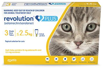 Revolution PLUS Small Cat 1.25-2.5 kg 3-Pack
