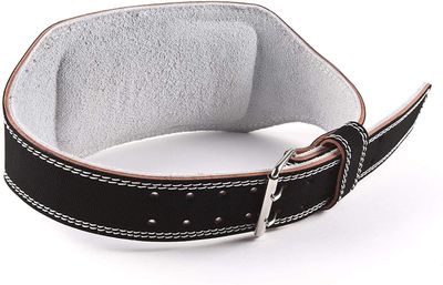 GoFit Padded Etched Leather Weightlifting Belt - Medium