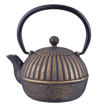 Teaology Cast Iron Teapot Imperial Stripe Black/Gold