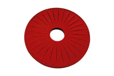 Teaology Cast Iron Trivet - Red/Black Ribbed