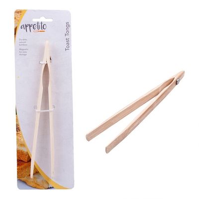 Appetito Bamboo Toast Tong Magnetic