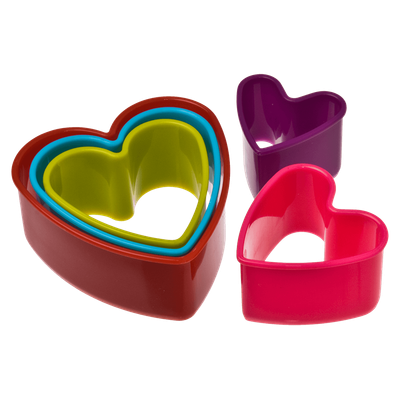 Appetito Heart Cookie Cutters Set - Multi Colours