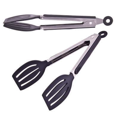 Appetito Stainless Steel Spatula Tongs With Lock &amp; Rubber Grip