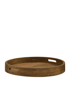 Maytime Wooden Round Tray With Handles
