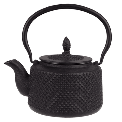 Teaology Cast Iron Tall Hobnail Teapot - Black