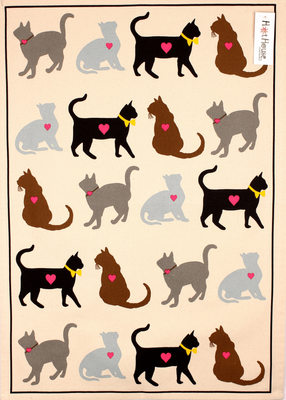 Hot House Tea Towel - Luv Cats