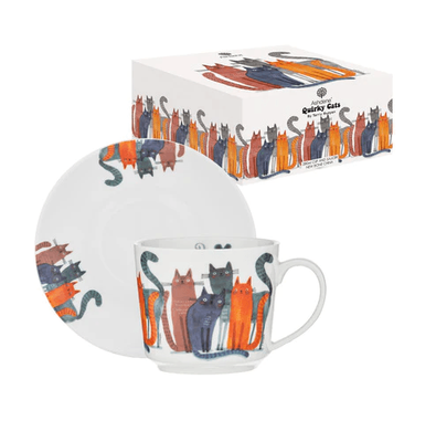 Ashdene Quirky Cats Four Friends Cup &amp; Saucer
