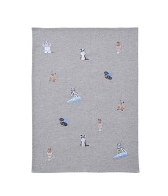 MM Linen Beach Dogs Tea Towel