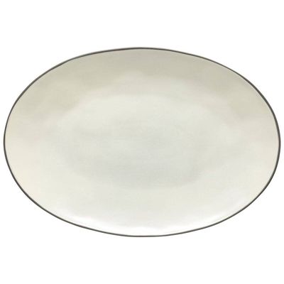 Costa Nova Stacked Organic Oval Platter - Salt