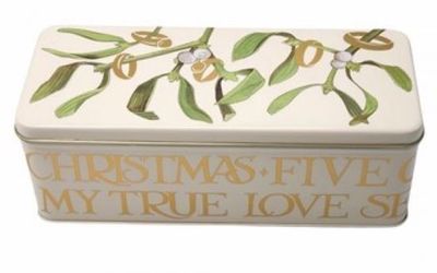 Emma Bridgewater Five Gold Rings Long Deep Rectangle Tin