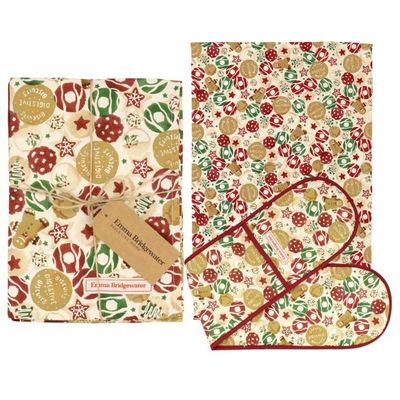 Emma Bridgewater Christmas Oven Glove &amp; Tea Towel Set