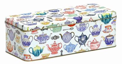 Elite Teacups &amp; Teapots Long Deep Rectangular Tin