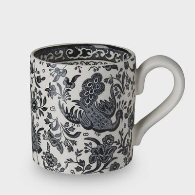 Burleigh Black Regal Peacock Half Pint Mug