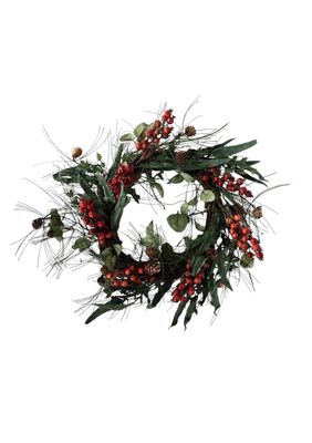 French Country Foraged Red Berry Wreath - Large