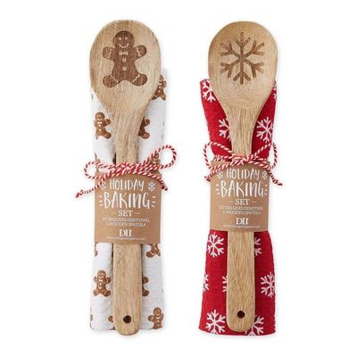 Design Imports Holiday Baking Dishtowel + Spoon Gift Set