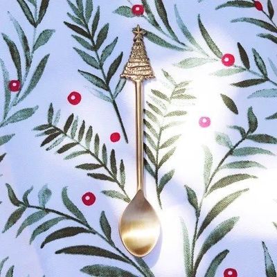 Old Mill Road Gold Christmas Tree Teaspoon