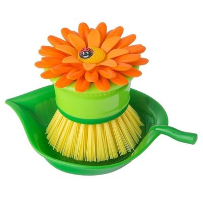 Vigar Flower Power Palm Dish Brush With Holder