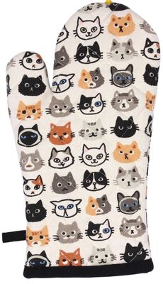 Hot House Printed Oven Glove - Cat Look