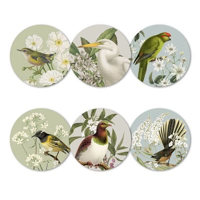 100% NZ Birds &amp; Botanicals of NZ Coaster Set