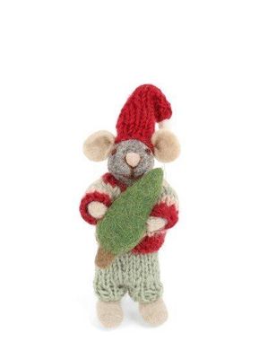 Gry &amp; Sif Small Grey Mouse With Tree