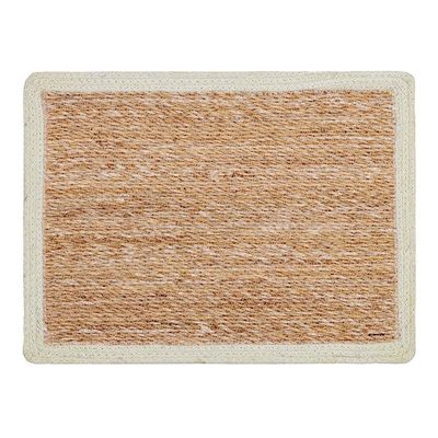 Linens &amp; More Seagrass/Jute Rectangle Placemat - White