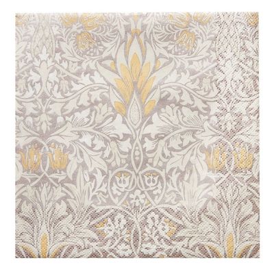 Havi Cocktail Napkin William Morris Snakeshead Platinum 24cm