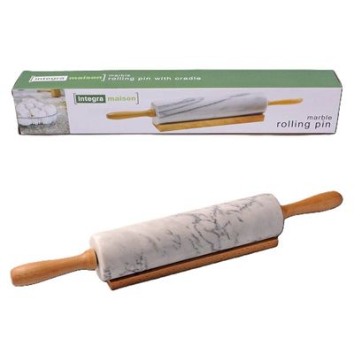 Integra Marble Rolling Pin with Stand - Grey