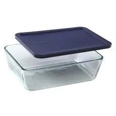 Kitchen Classics Rectangle Container W/Blue Lid 1.4L