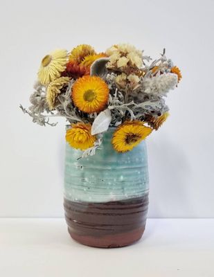 Emma Vase &amp; Yellow Posy | Dried Flowers