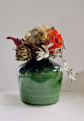 Short Green Vase | Janine Rees-Thomas