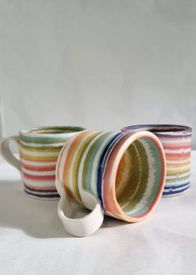 Rainbow Nerikomi Cups | Handbuilt | Alex Wilkinson