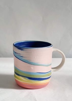 Multi coloured Mug #3 | Wheelthrown| Alex Wilkinson