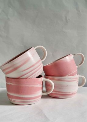 Pink Wide Mugs | Wheelthrown | Alex Wilkinson